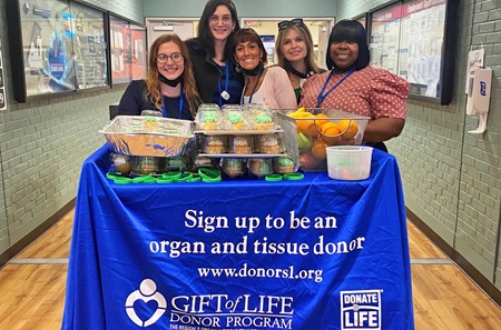 Staff from PPMC participating in activities during National Donate Life Month. 